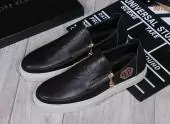 philipp plein slip-on sneakers stud embossed zipper black